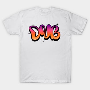 DNB - Liquid Font Color Gradient (black/orange/purple) T-Shirt